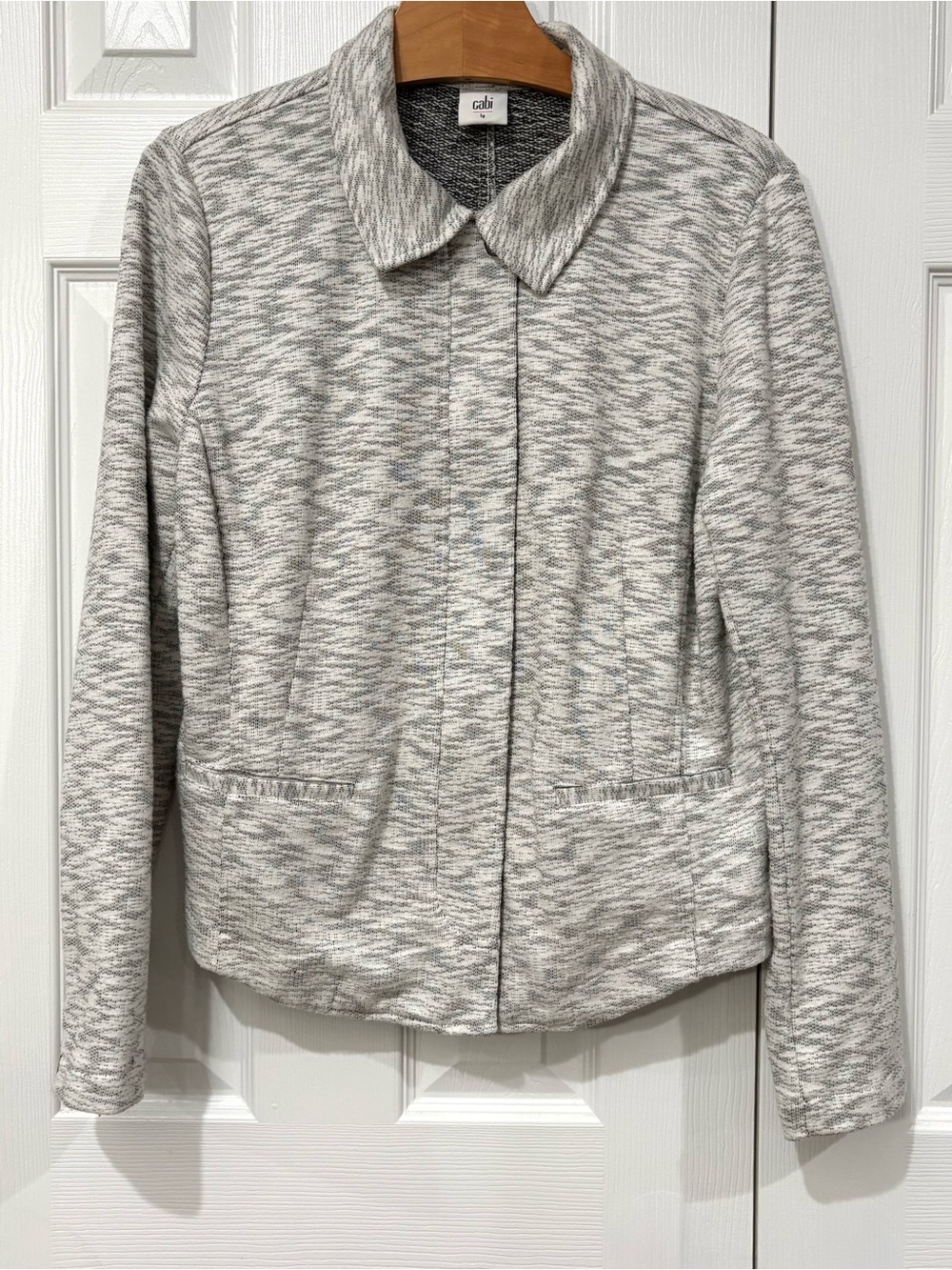 Cabi Full Zip Sweatshirt Marled Gray Large